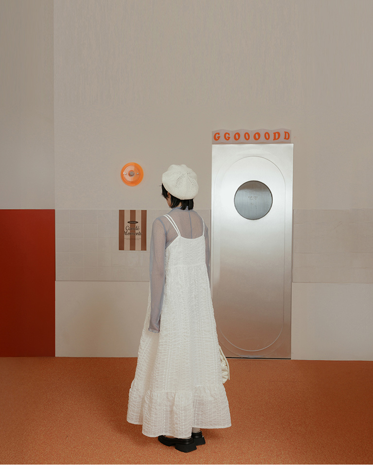 立体ジャカードキャミワンピース 3色展開