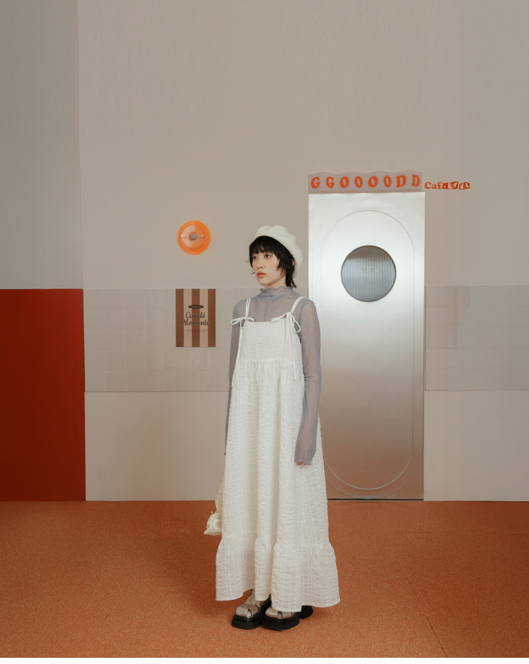 立体ジャカードキャミワンピース 3色展開