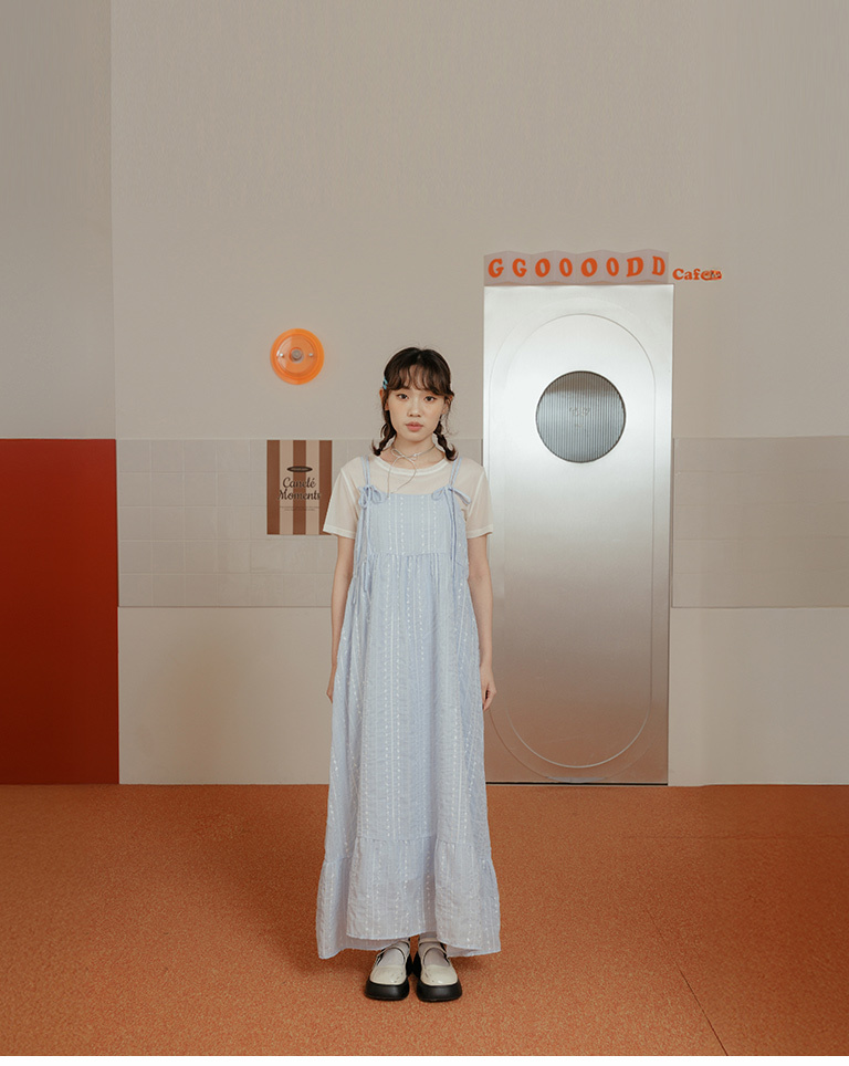 立体ジャカードキャミワンピース 3色展開