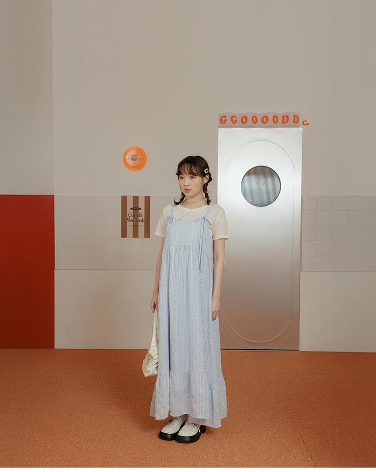 立体ジャカードキャミワンピース 3色展開