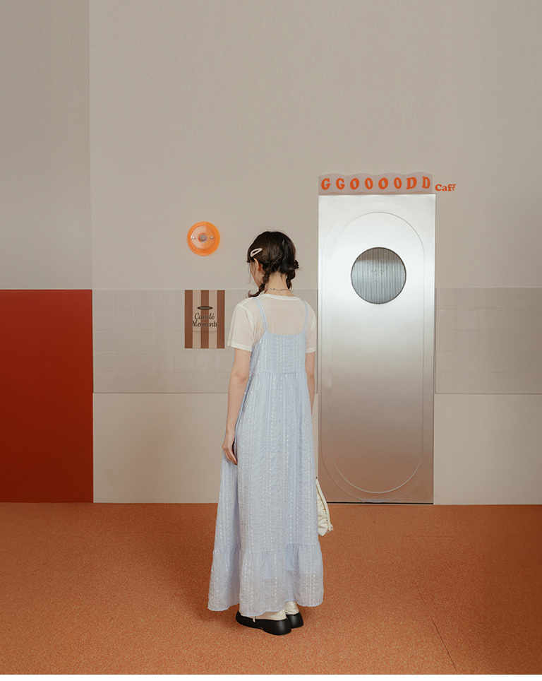 立体ジャカードキャミワンピース 3色展開