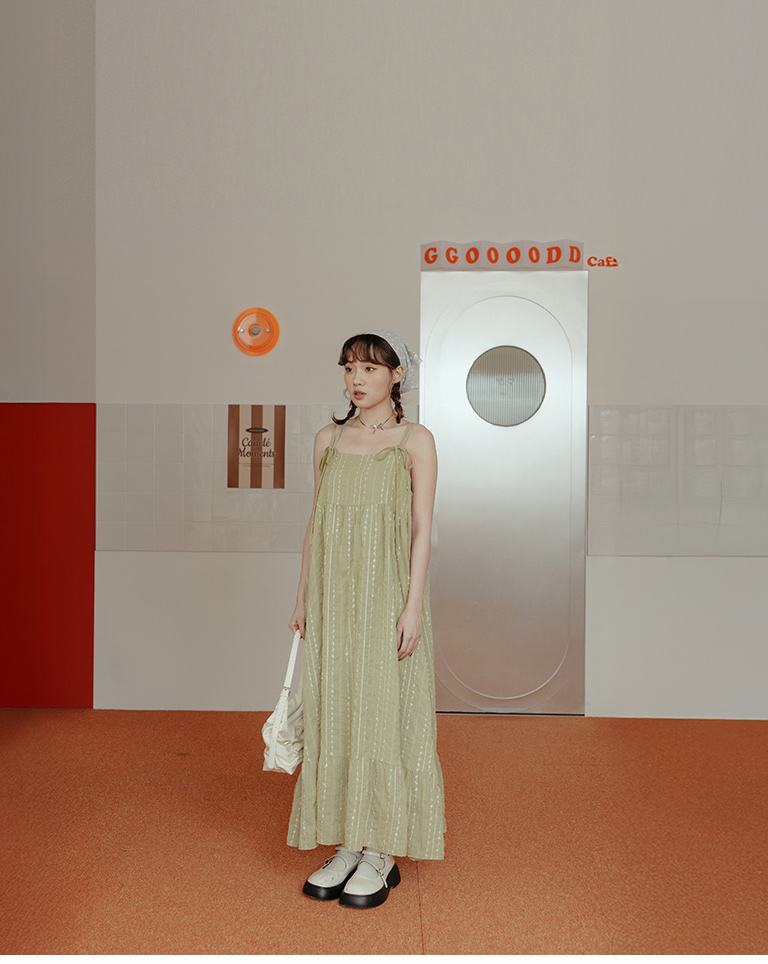 立体ジャカードキャミワンピース 3色展開