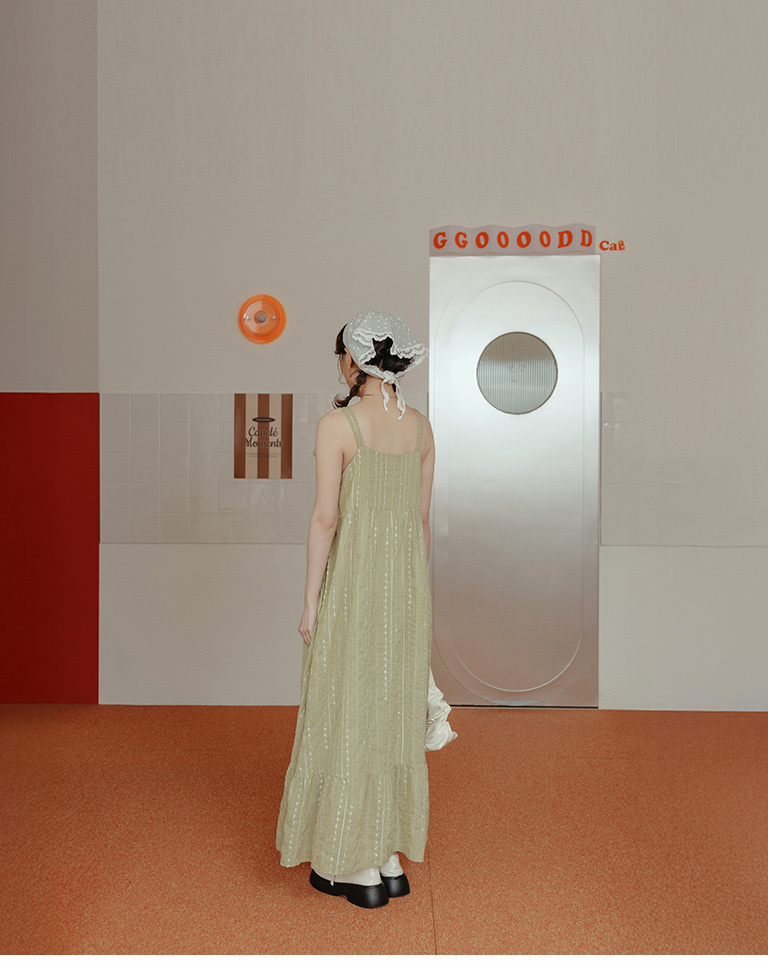 立体ジャカードキャミワンピース 3色展開