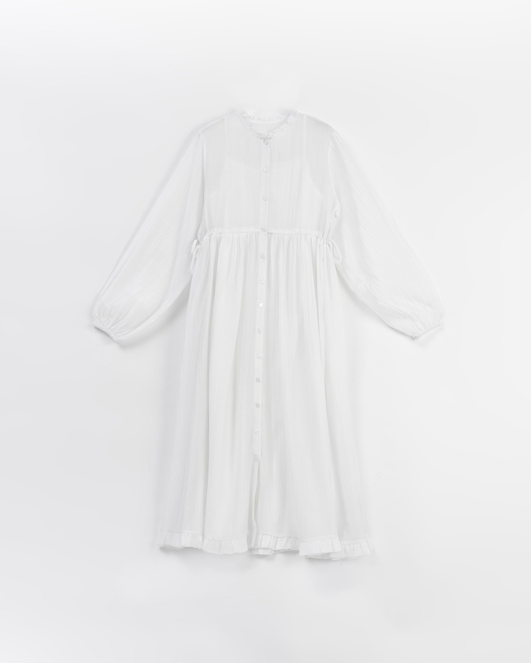 フリルカラーシアーセットワンピース 2色展開