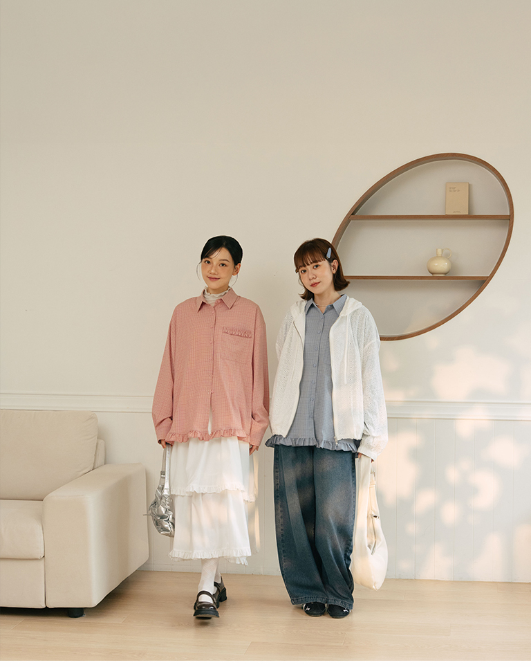 多層フリルティアードロングワンピース 2色展開