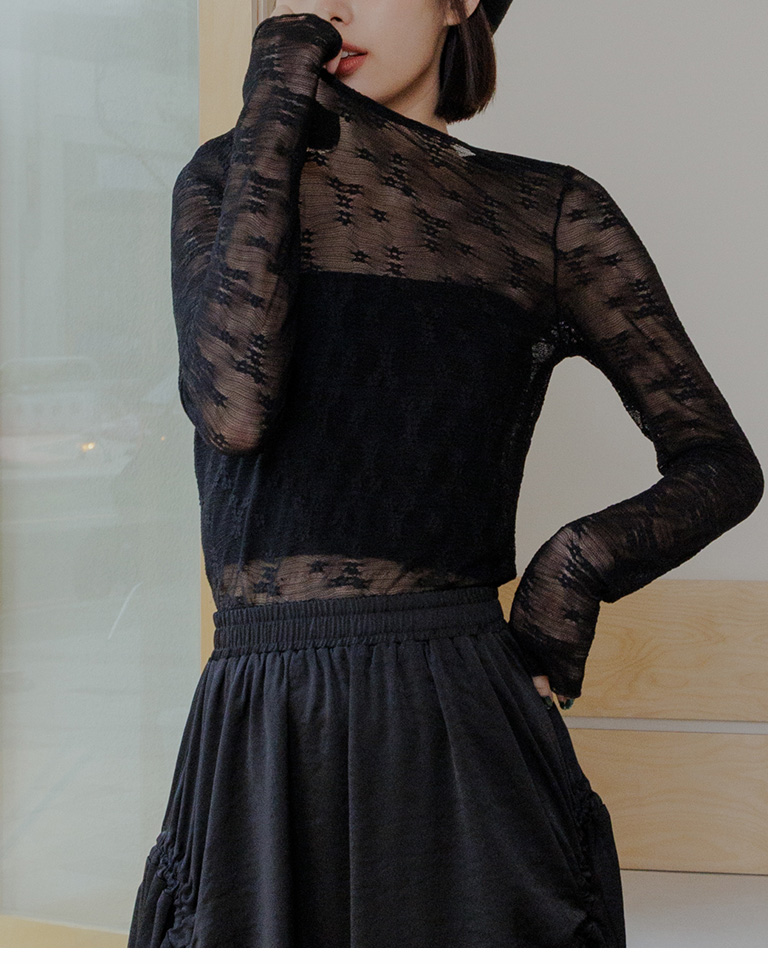 シアージャガードクルーネックトップス 二色展開 01098500