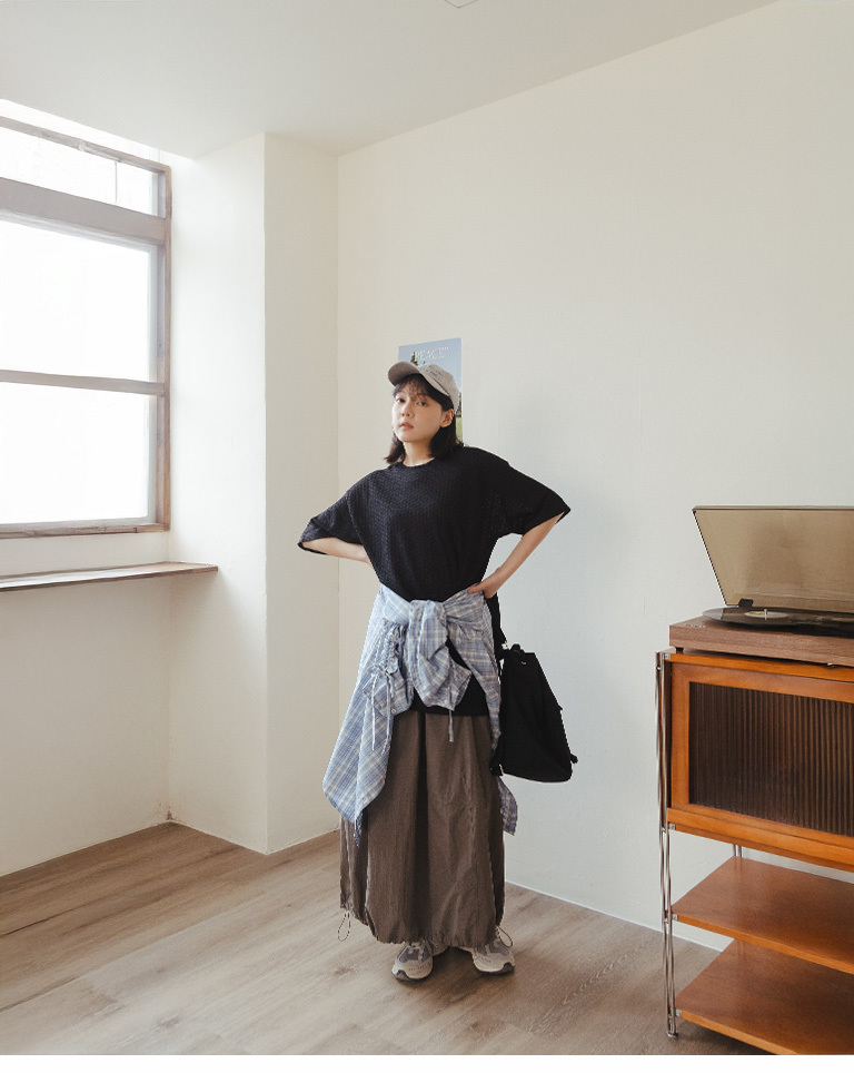 クルーネックワイドトップス 3色展開