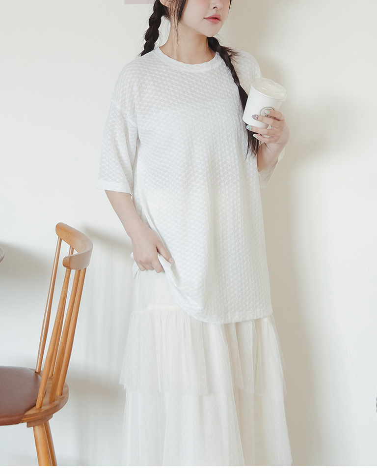 クルーネックワイドトップス 3色展開