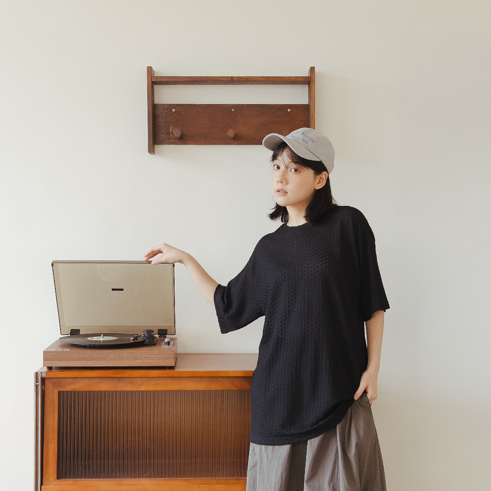 クルーネックワイドトップス 3色展開