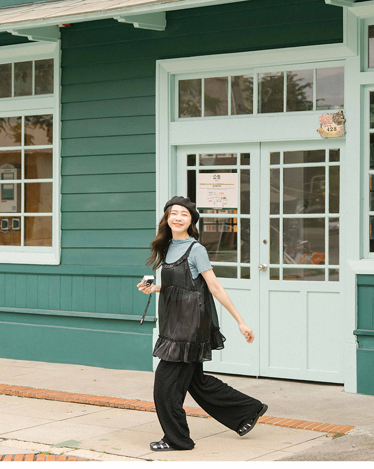 フリルシアーメッシュトップス 5色展開