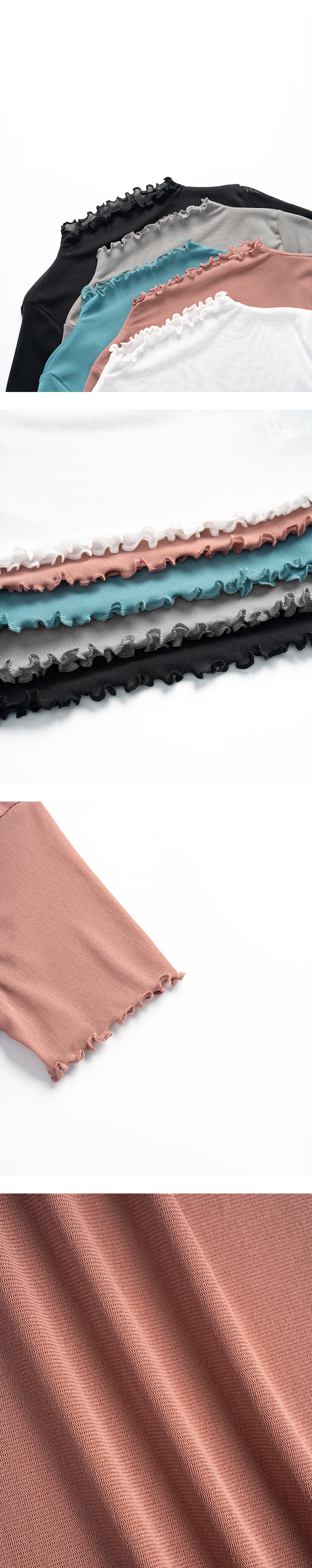 フリルシアーメッシュトップス 5色展開