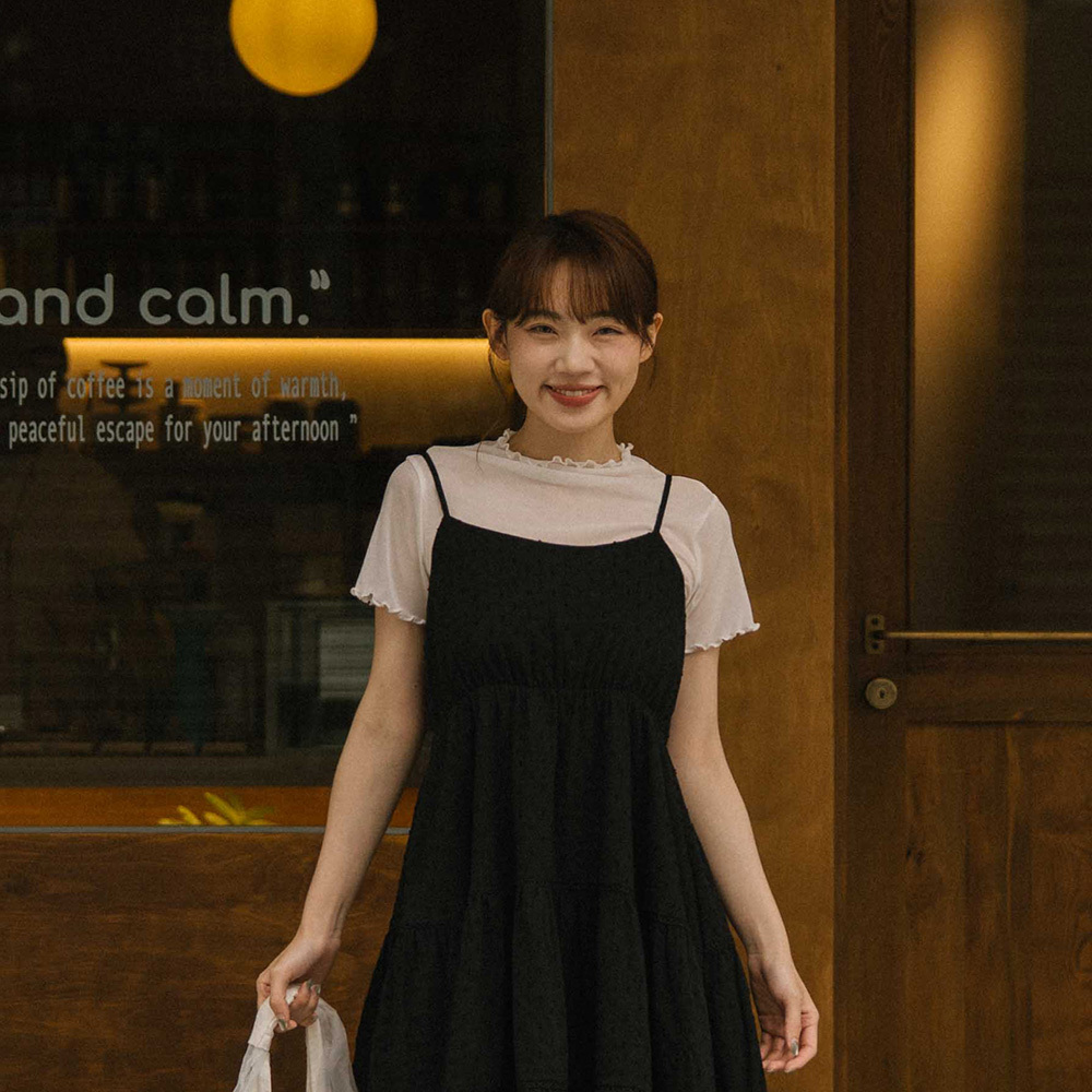 フリルシアーメッシュトップス 5色展開