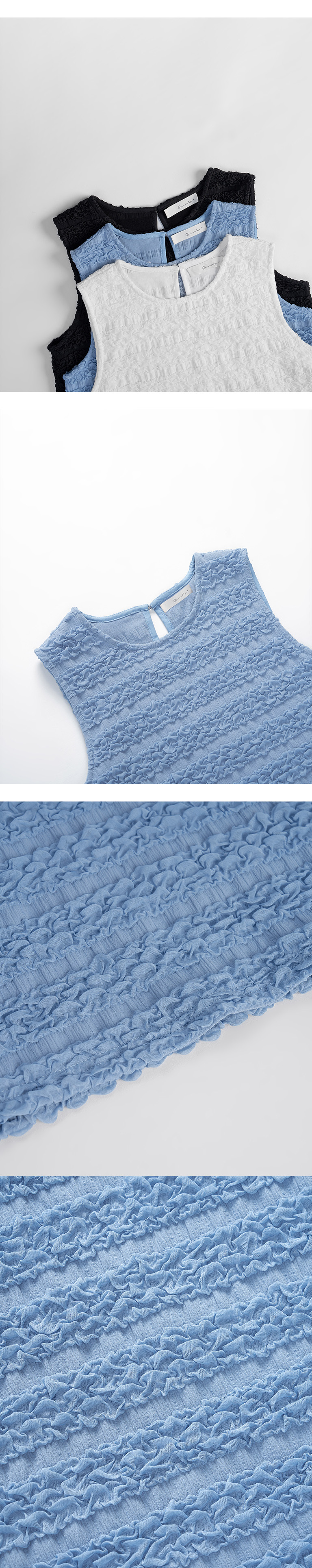 フリルタンクトップ 三色展開