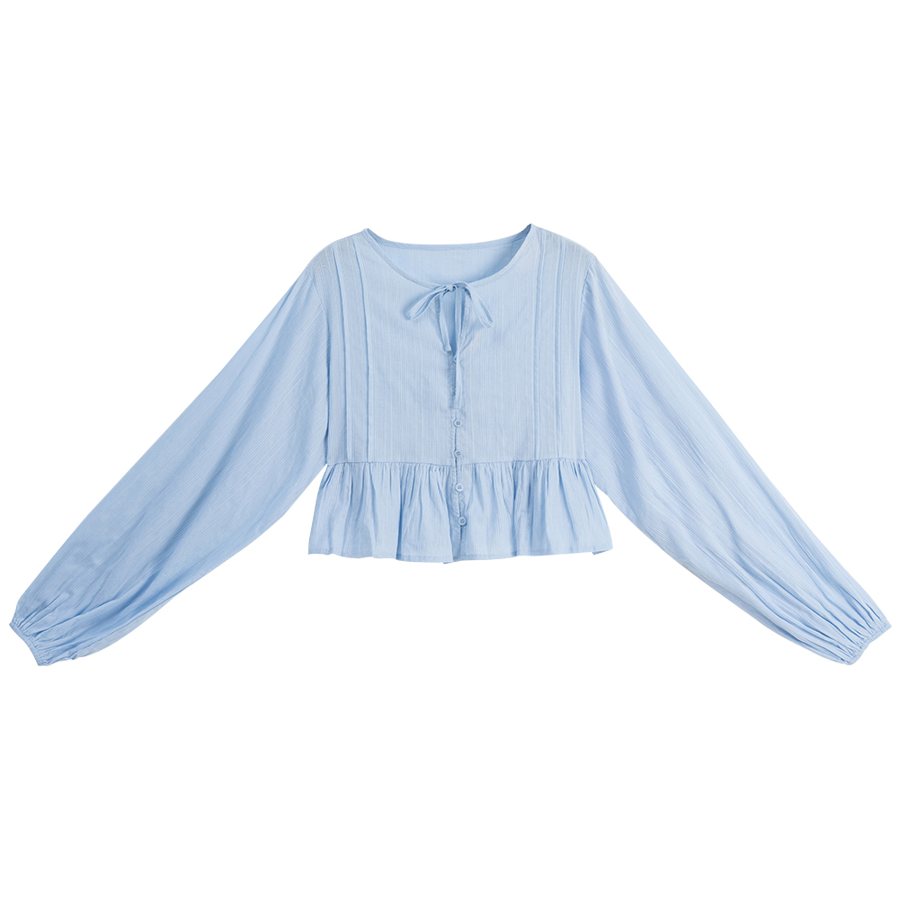 ボン付きフレアブラウス 2色展開