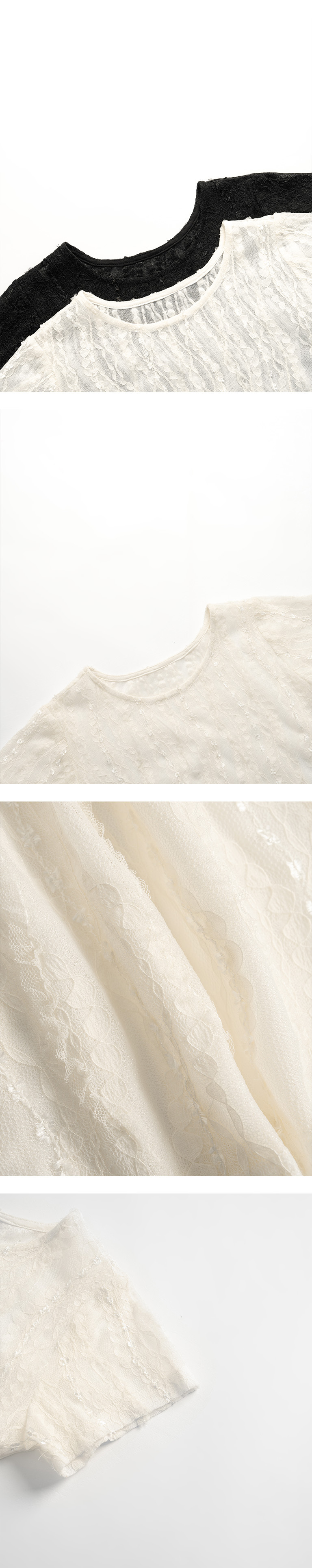 レースシアークロップドトップス 2色展開