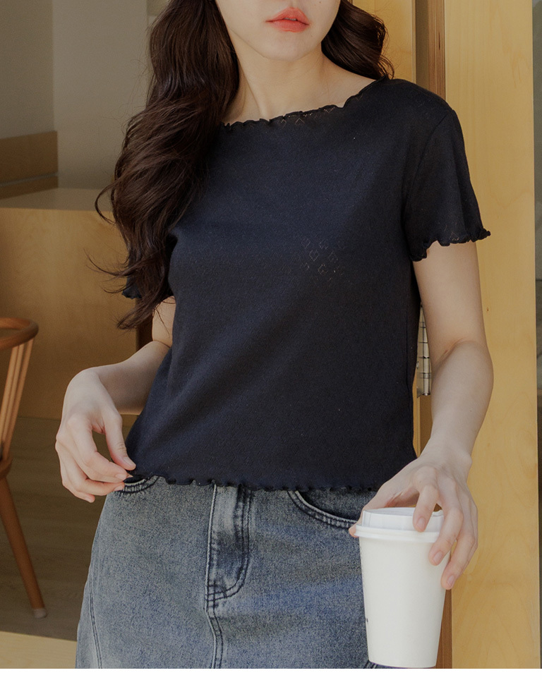 ハート柄メロウフリルトップス 三色展開 01098812