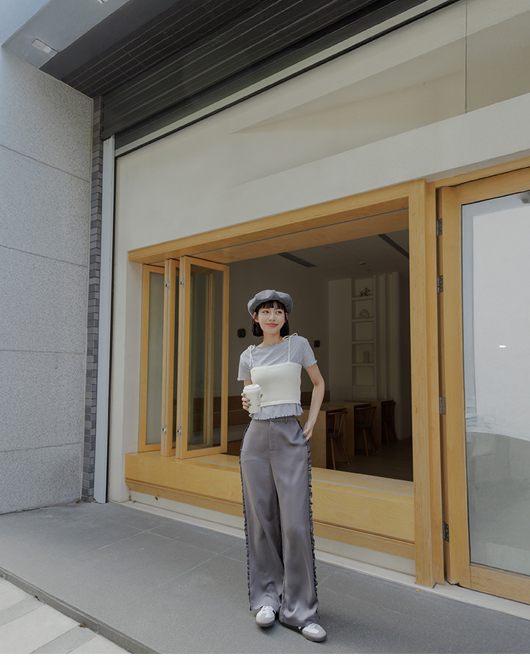 ハート柄メロウフリルトップス 三色展開 01098812