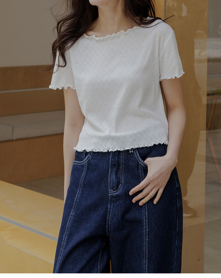 ハート柄メロウフリルトップス 三色展開 01098812