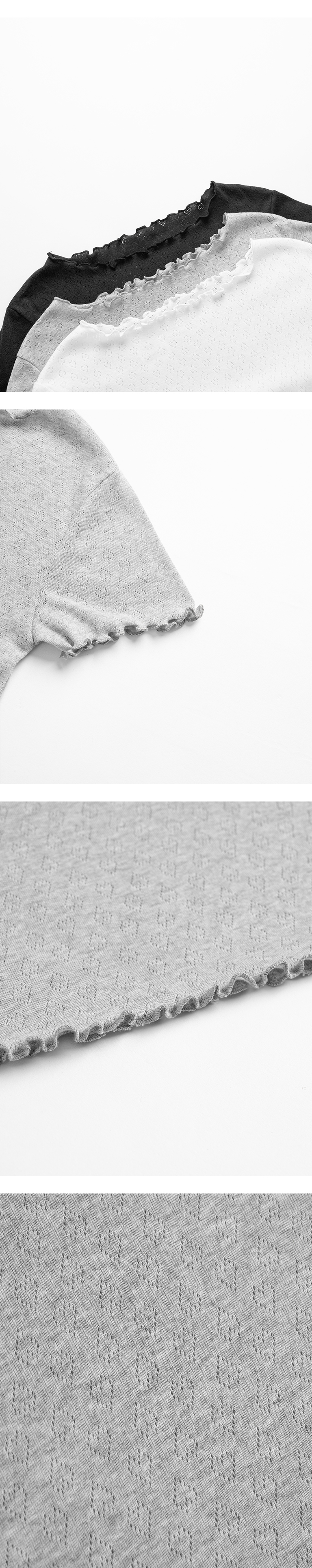 ハート柄メロウフリルトップス 三色展開 01098812