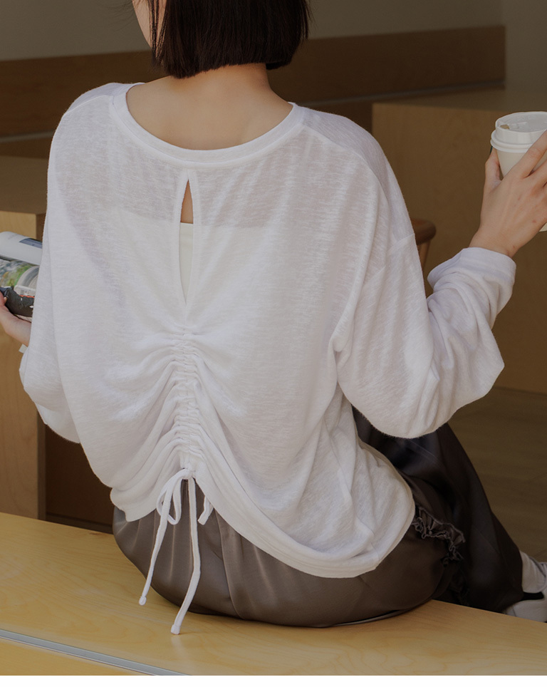 バックレースアップトップス 二色展開