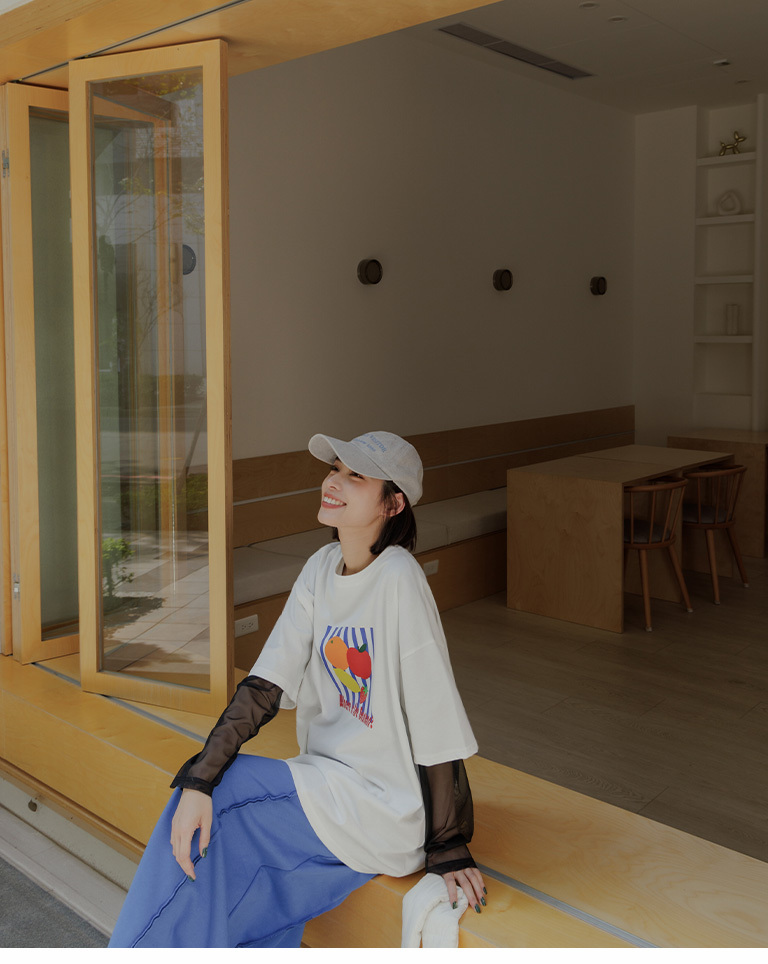 クルーネックオーバーシアートップス 三色展開 01098850