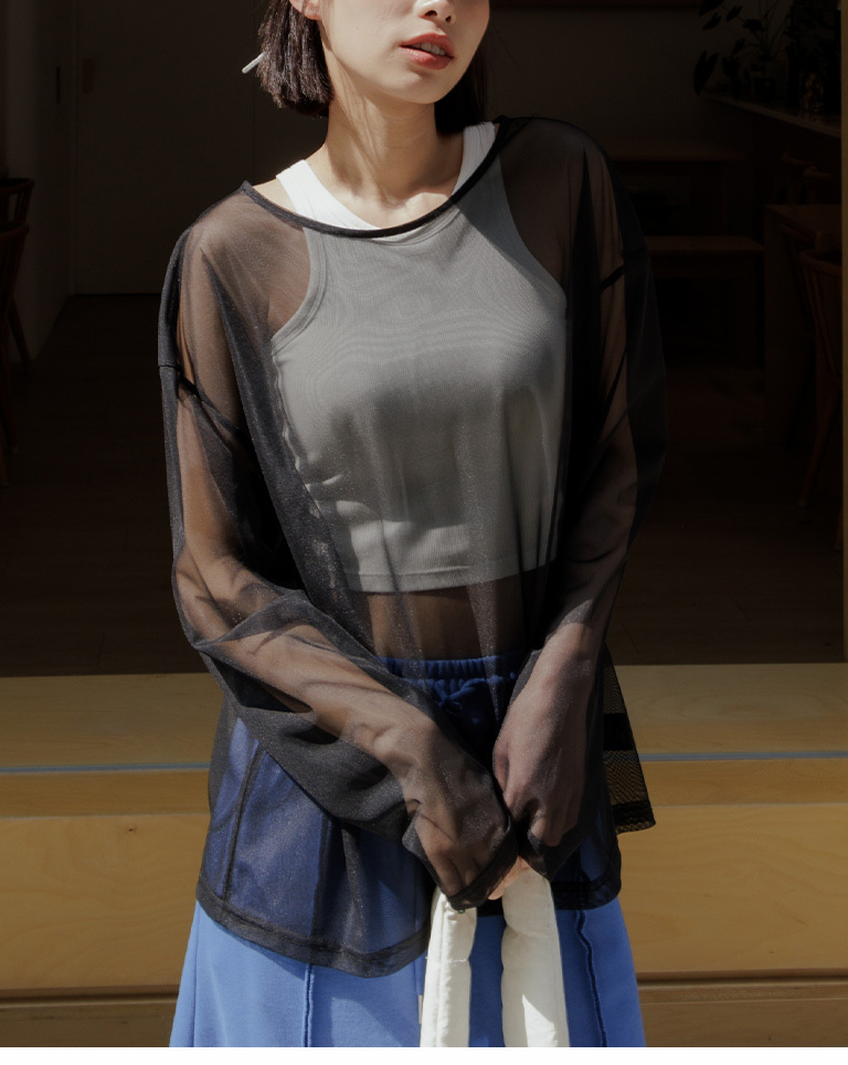 クルーネックオーバーシアートップス 三色展開 01098850