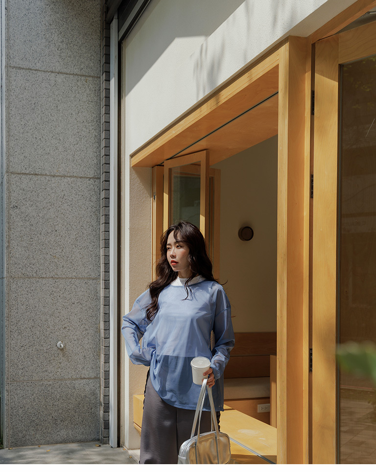 クルーネックオーバーシアートップス 三色展開 01098850