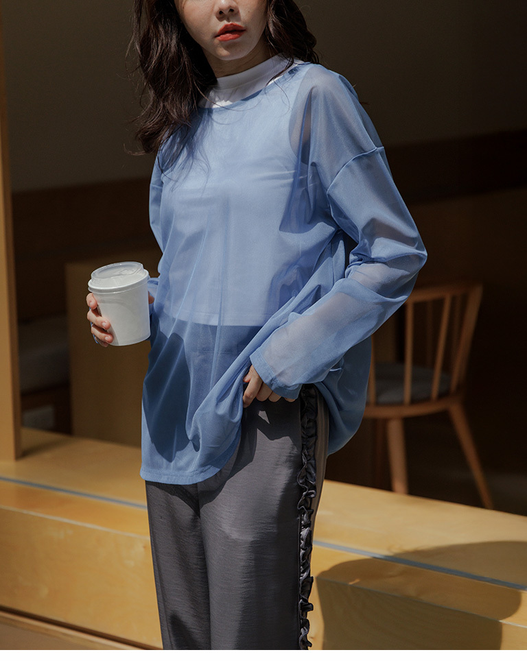 クルーネックオーバーシアートップス 三色展開 01098850