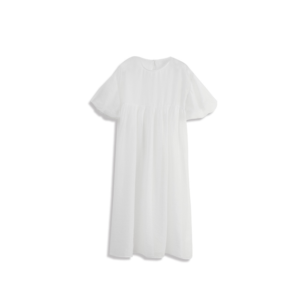 パフスリーブシアーロングワンピ 3色展開