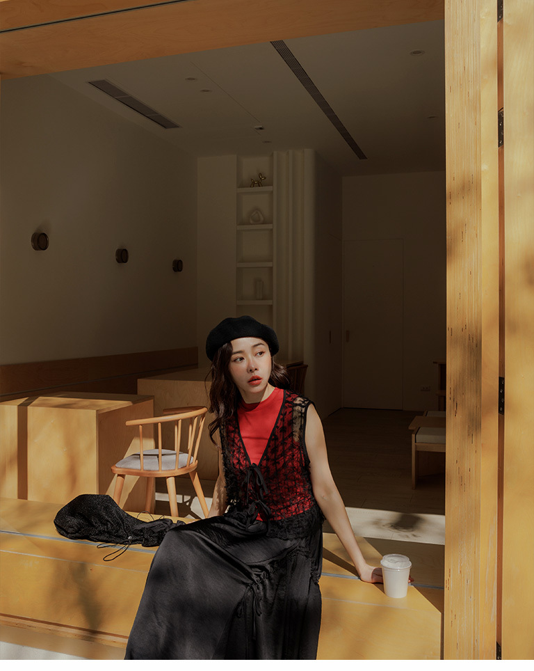 リボンレースシアーベスト 二色展開 01098873