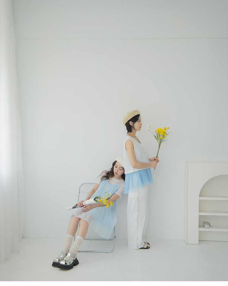 不見的貨--ジャガードリボンベスト 4色展開