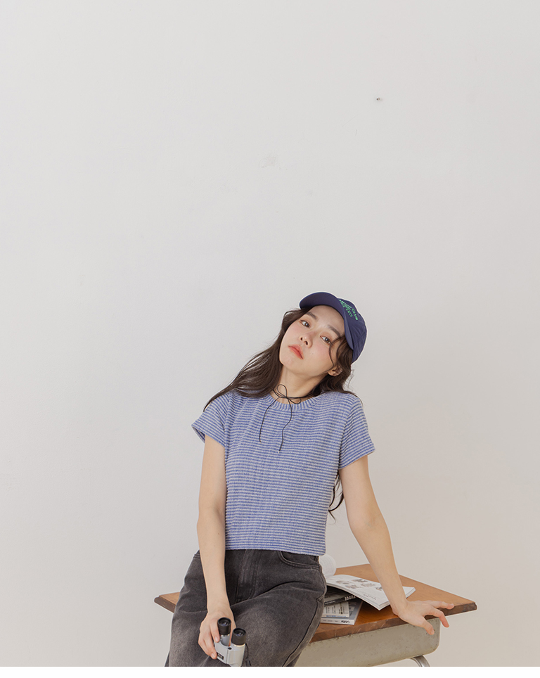 ボーダークロップドTシャツ  2色展開
