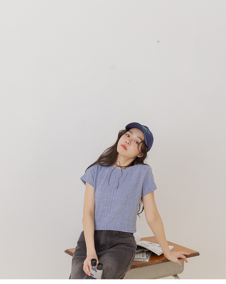 ボーダークロップドTシャツ  2色展開