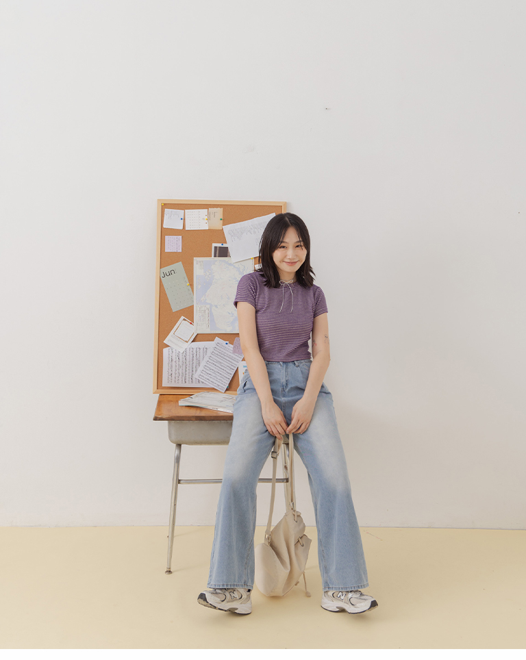 ボーダークロップドTシャツ  2色展開