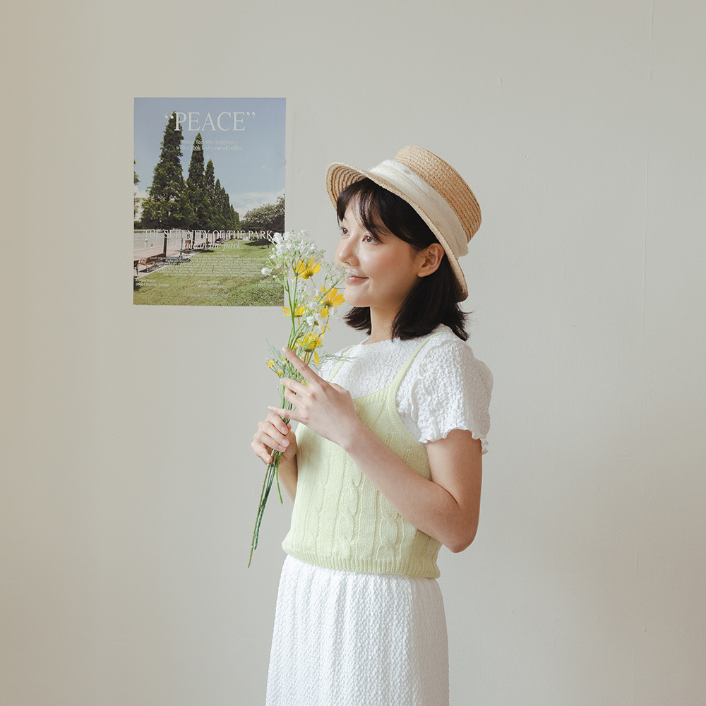 クロップドニットキャミ 4色展開