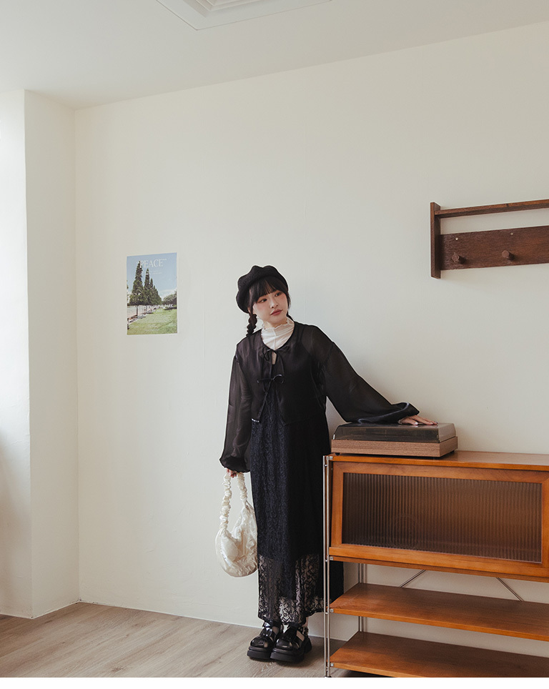 シアーダブルリボンカーディガン 2色展開