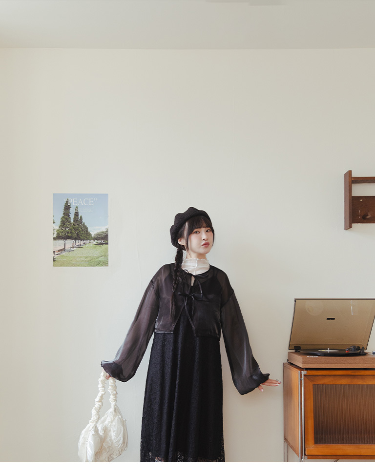 シアーダブルリボンカーディガン 2色展開