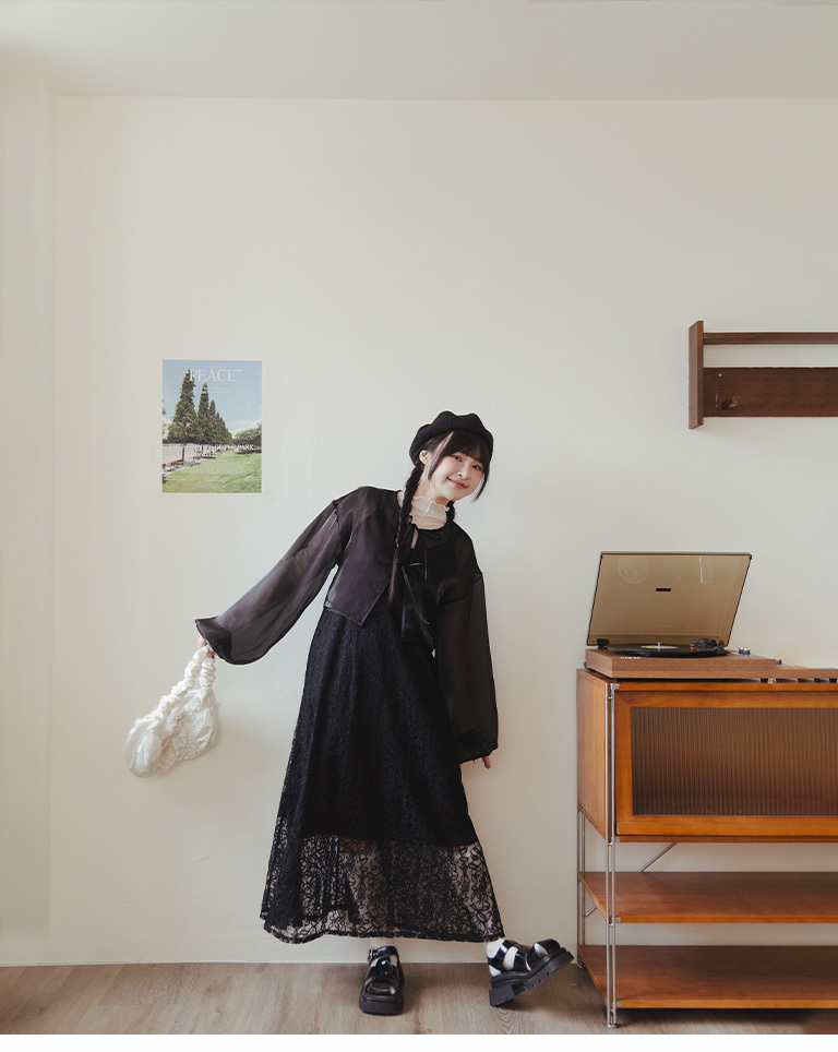 シアーダブルリボンカーディガン 2色展開