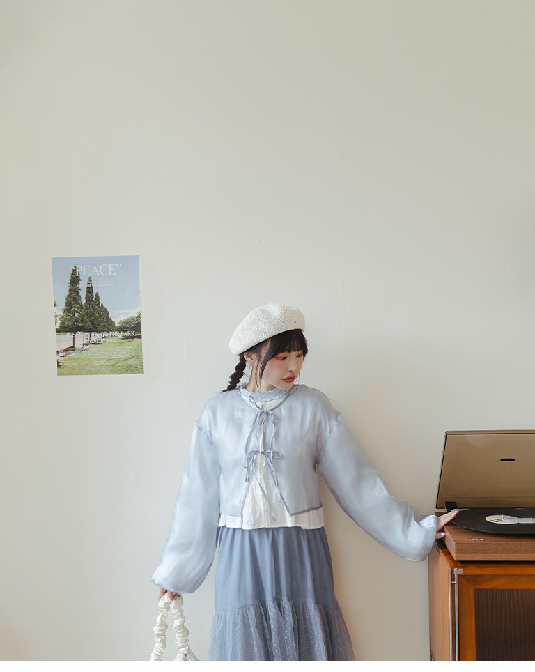 シアーダブルリボンカーディガン 2色展開