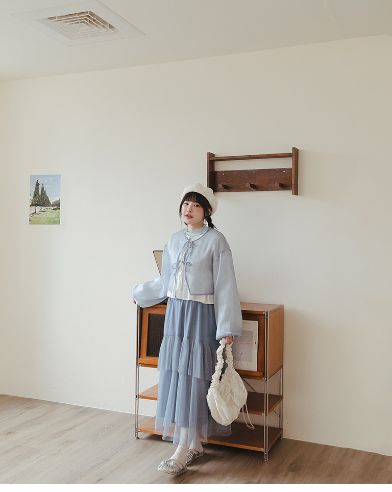 シアーダブルリボンカーディガン 2色展開