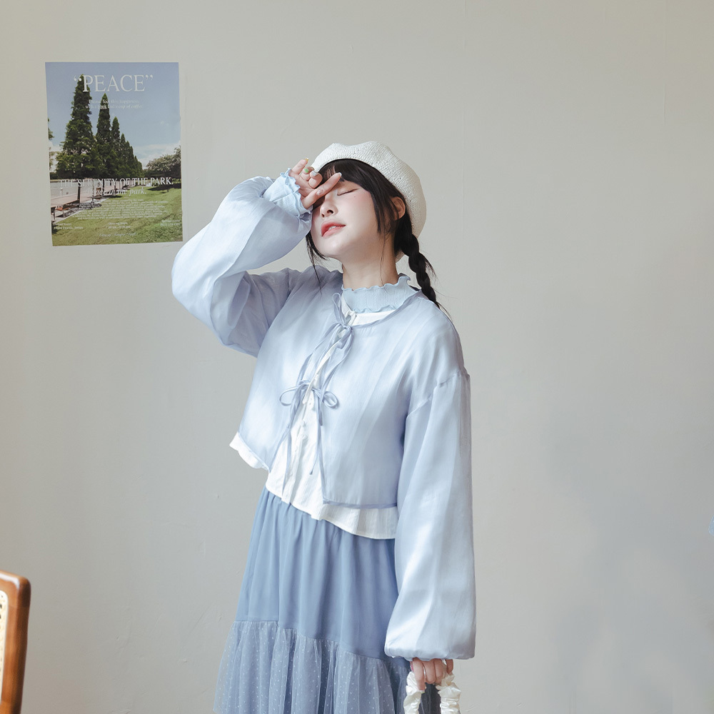 シアーダブルリボンカーディガン 2色展開