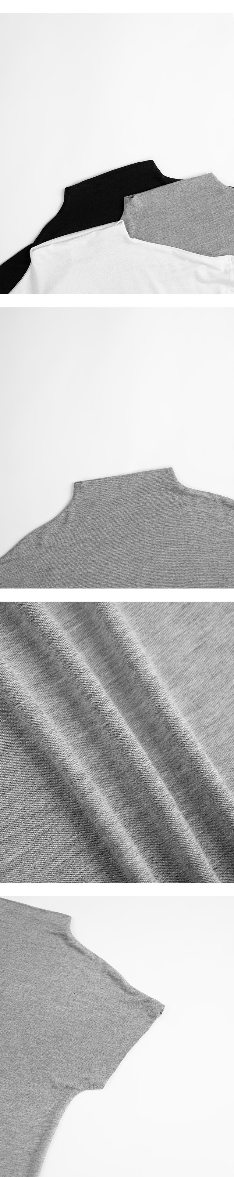 モックネック半袖カットソー 三色展開 01098970