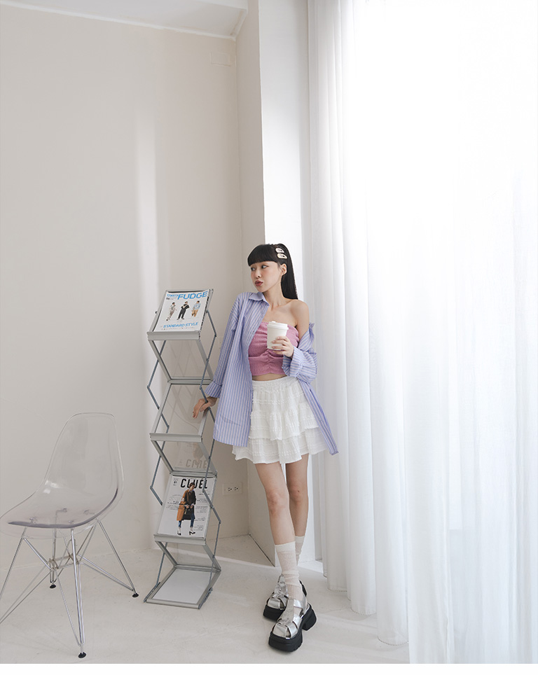 シャーリングチューブトップ 3色展開