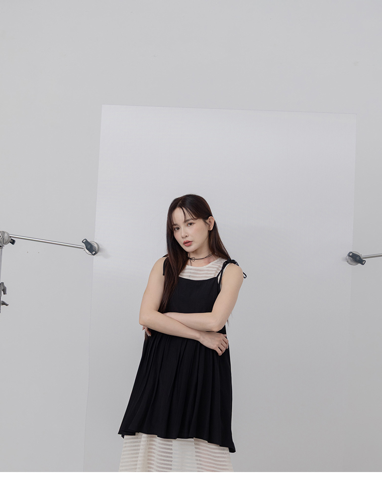 メッシュバックスリットロングベスト 2色展開