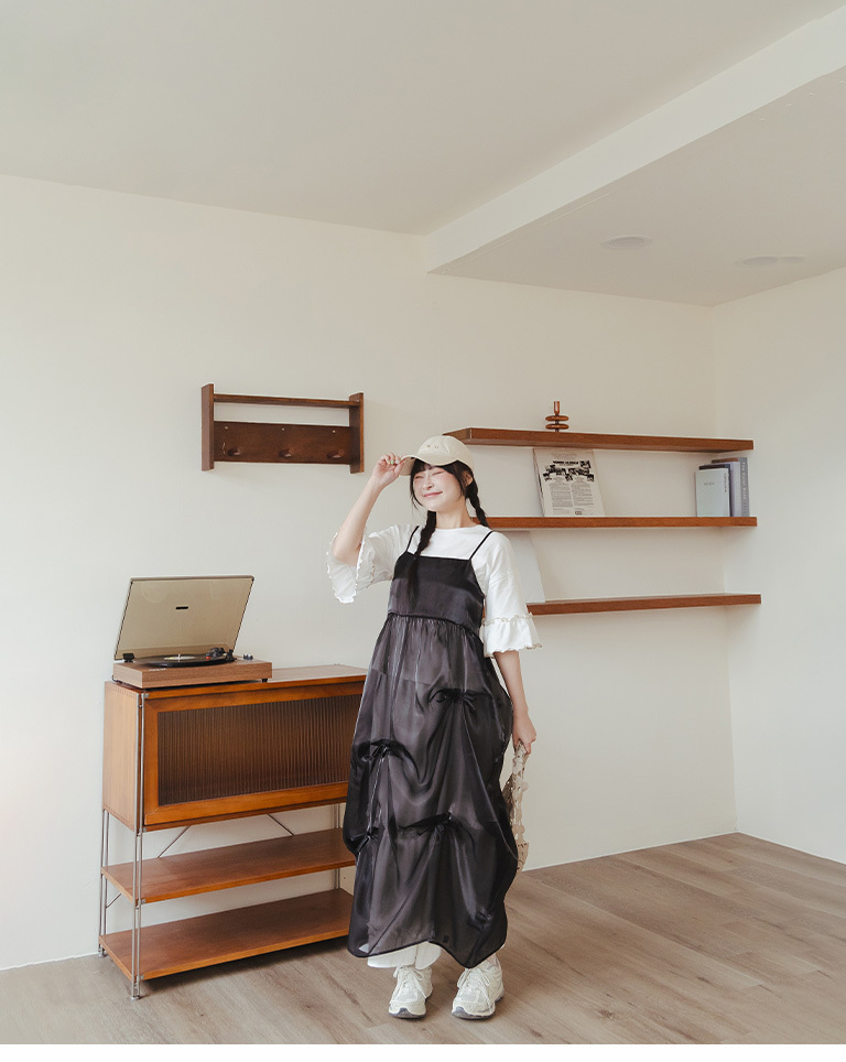 バイカラーフリルスリーブトップス 2色展開