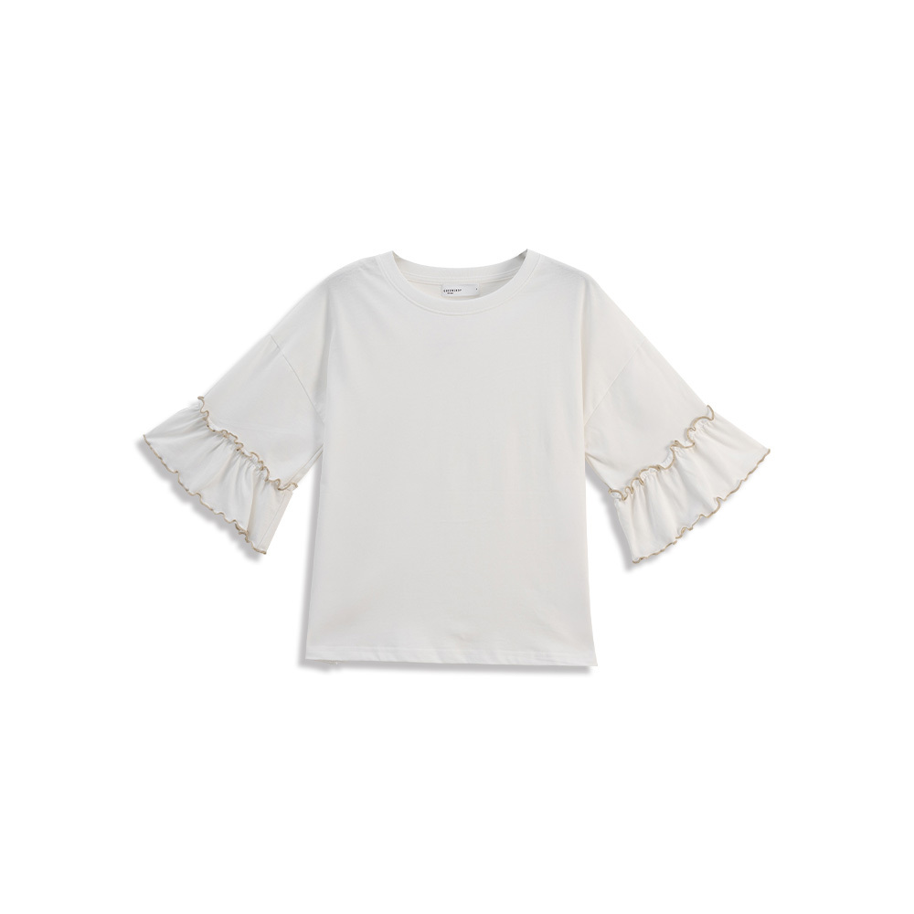 バイカラーフリルスリーブトップス 2色展開