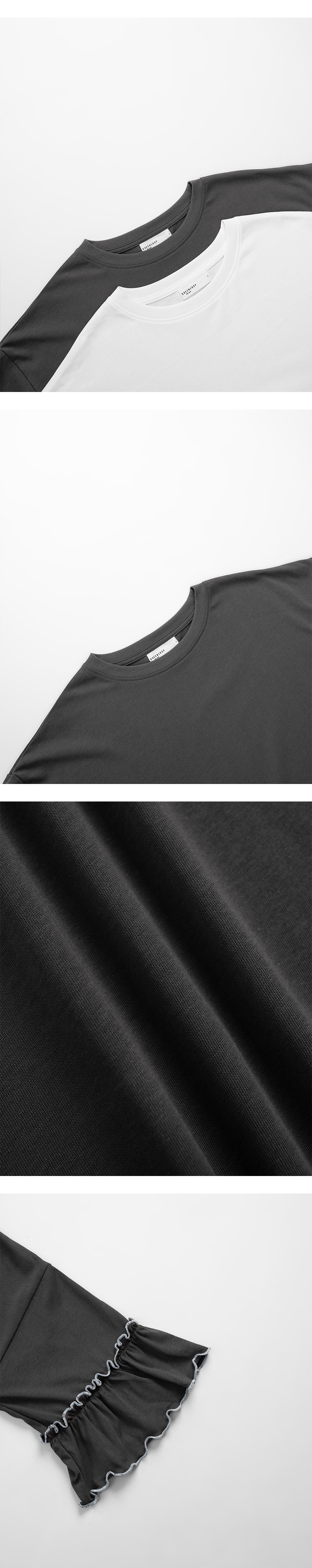 バイカラーフリルスリーブトップス 2色展開