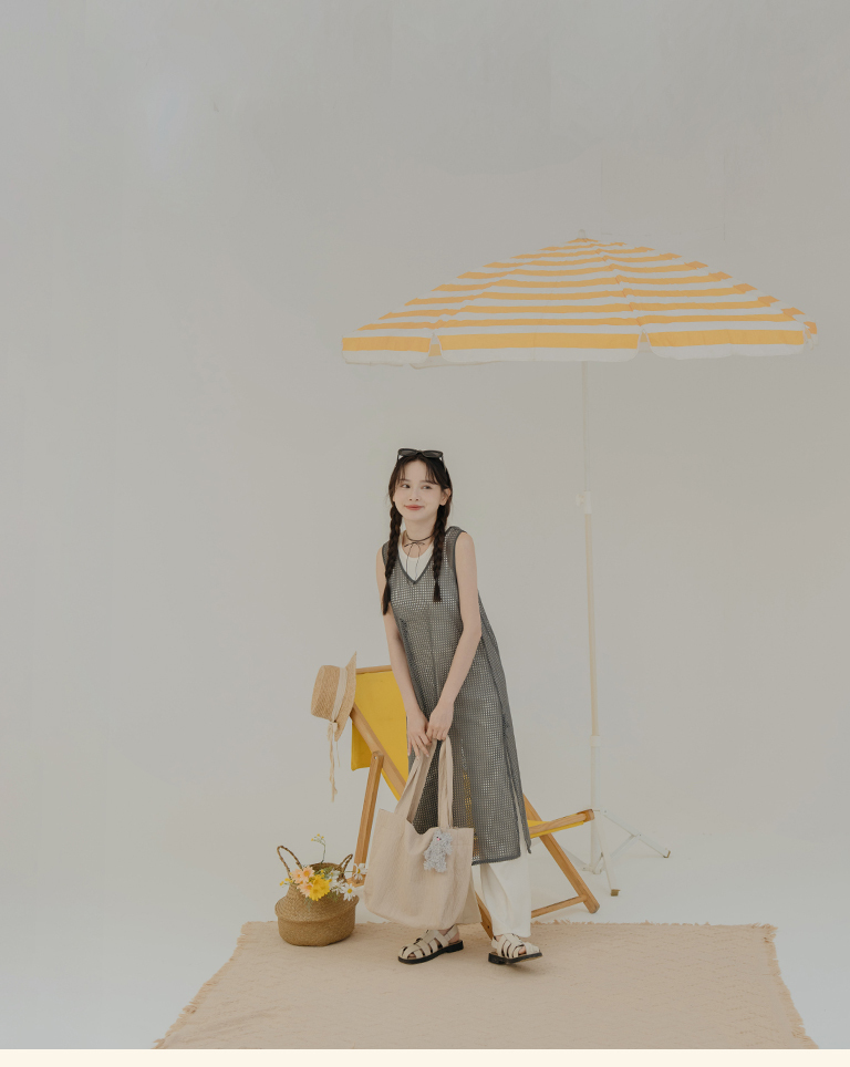 メッシュロングベスト 3色展開
