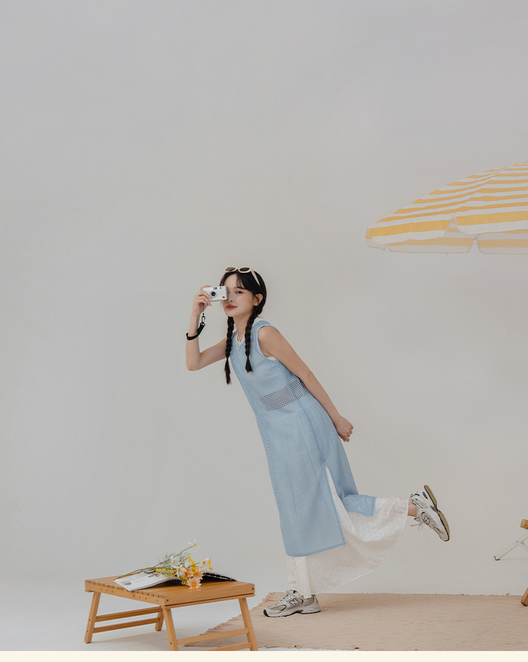 メッシュロングベスト 3色展開
