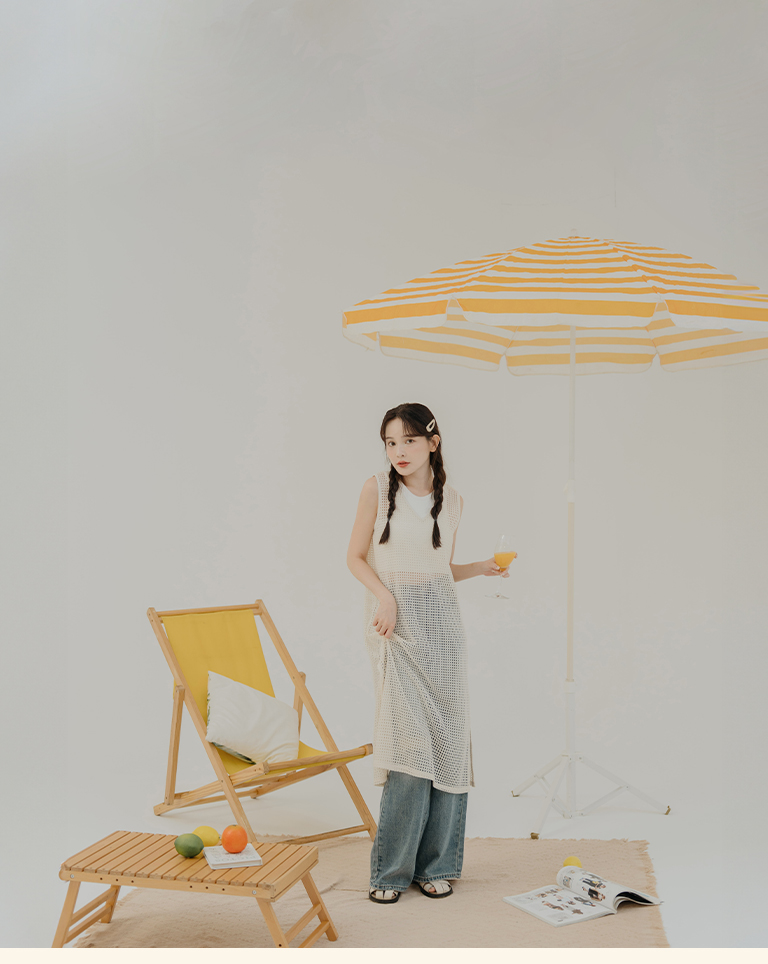 メッシュロングベスト 3色展開